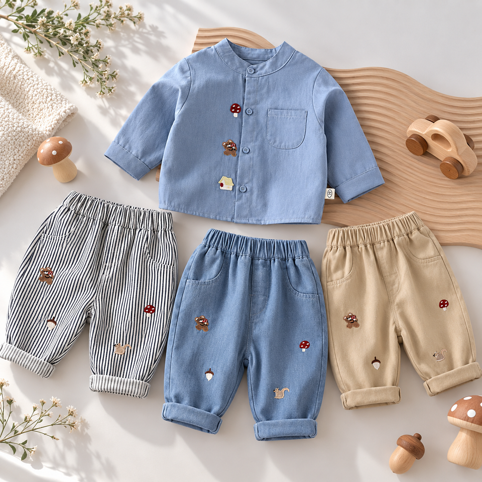 LittlePatch – Zacht & Comfortabel – Kinderbroek met Geborduurde Details