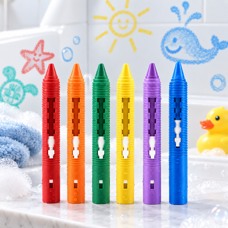DoodleBath – Kleurrijk & Speels – 6-Delige Badkrijtjes Set