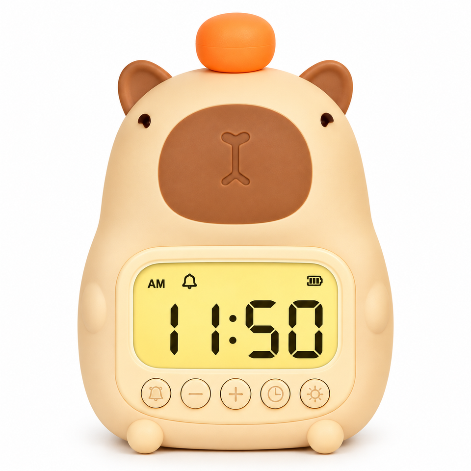 CappyClock – Schattig & Multifunctioneel – Digitale Kinderwekker met Nachtlampje