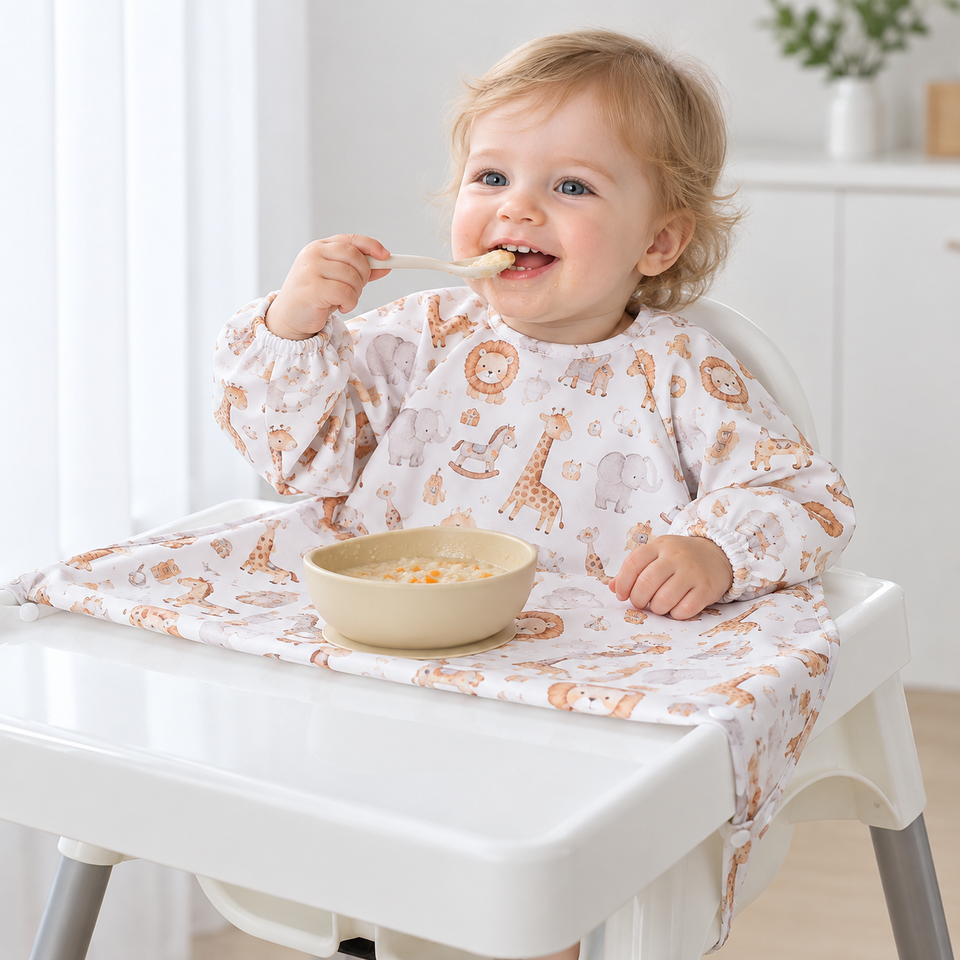 MessyFree – Waterdicht & Praktisch – Baby Schort met Lange Mouwen