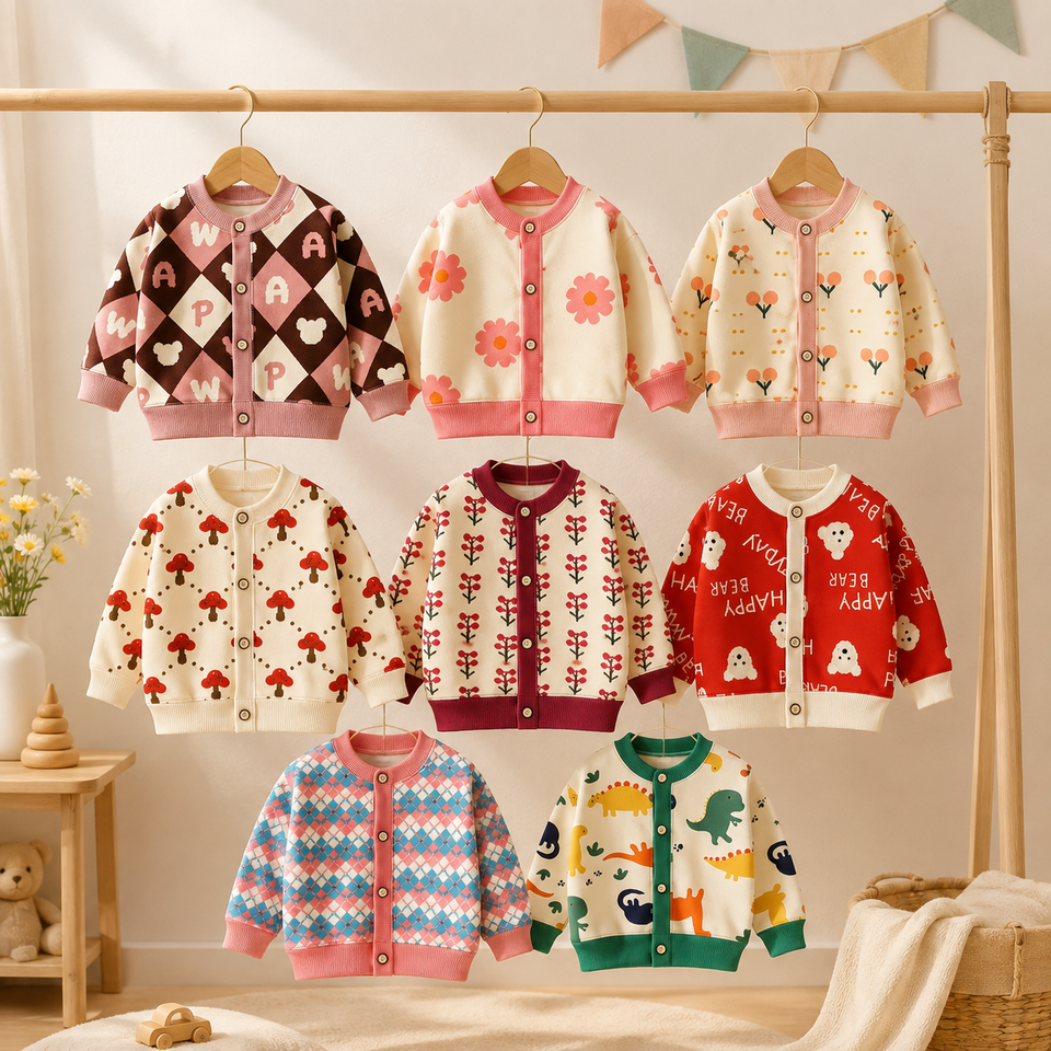 CozyCardi – Zacht & Warm – Gebreid Vestje met Leuke Prints