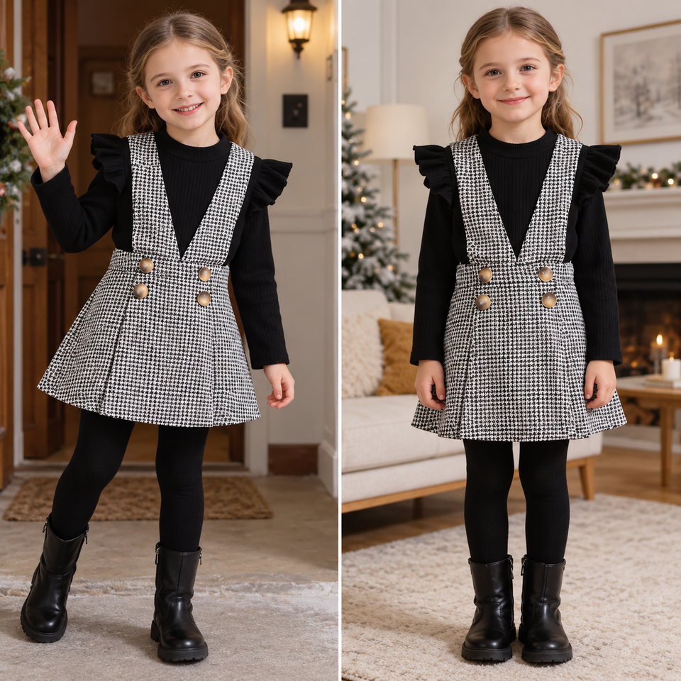 Mini Fashion™ - Schattig en Stijlvol - Tweedelige jurken set