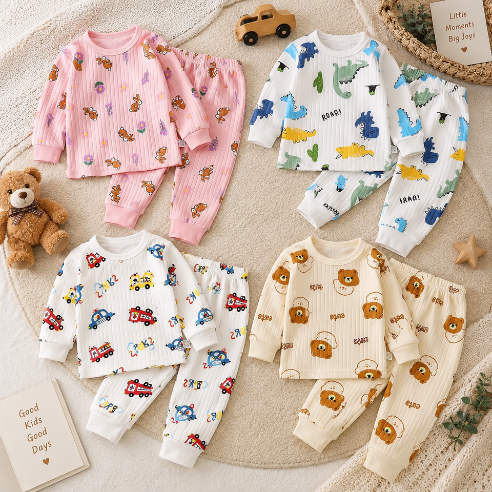 LittleDreamer – Zacht & Warm – Katoenen Kinder Nachtkleding Set