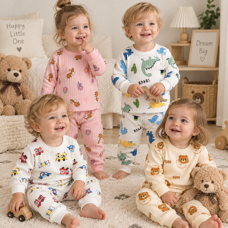 LittleDreamer – Zacht & Warm – Katoenen Kinder Nachtkleding Set