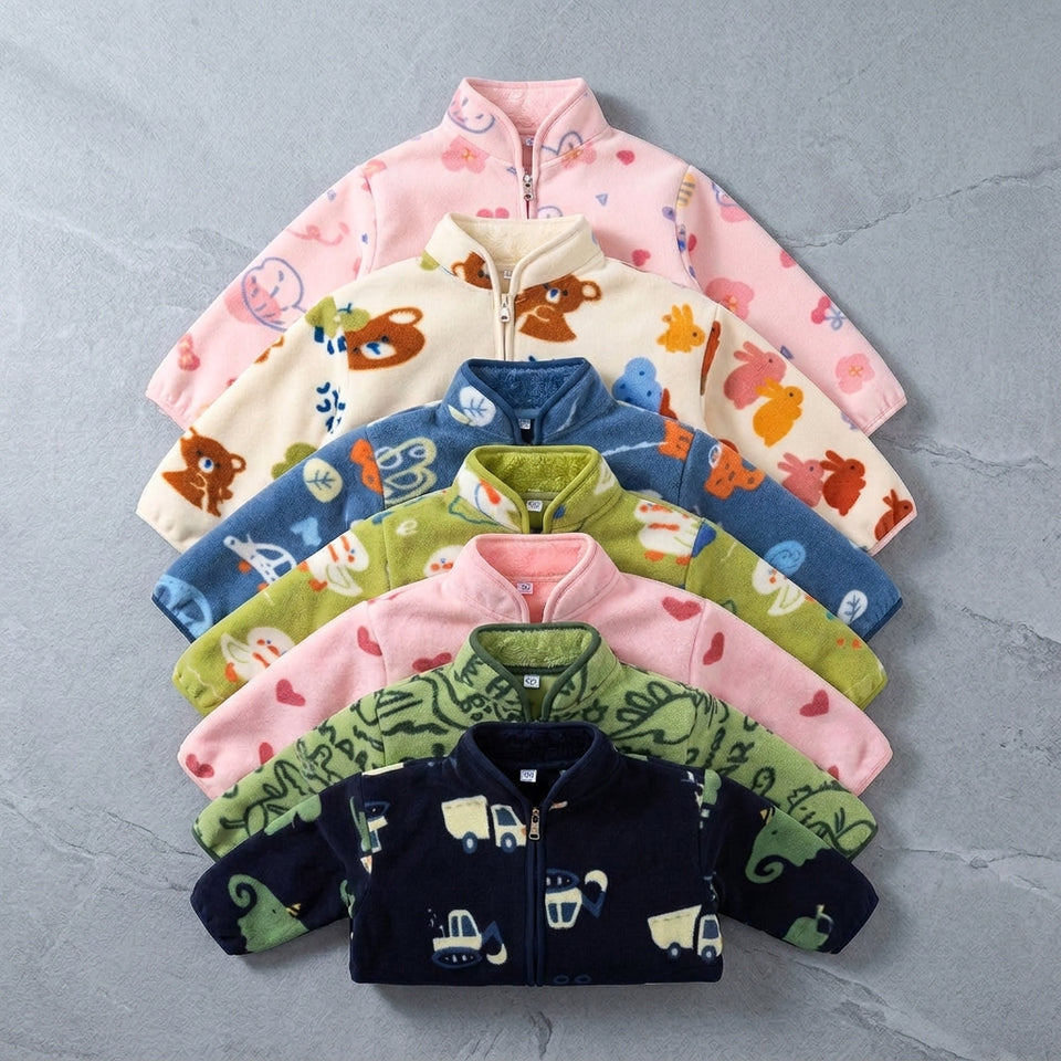 CozyFleece – Zacht & Speels – Warme Kinderjas met Cartoonprint