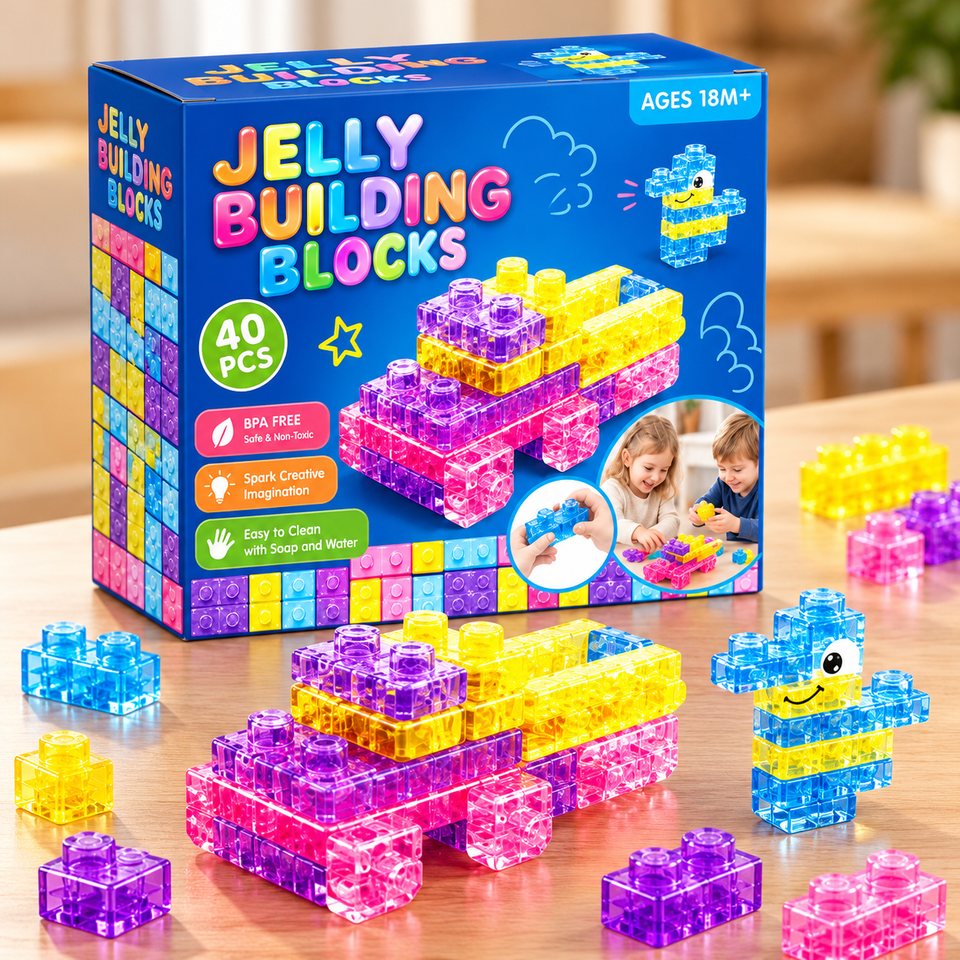 JellyBuild – Zacht & Creatief – Flexibele Jelly Bouwblokken