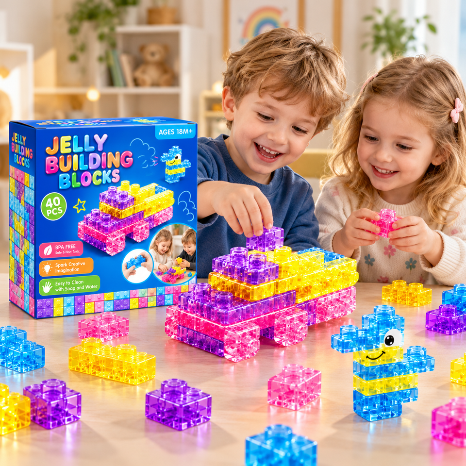 JellyBuild – Zacht & Creatief – Flexibele Jelly Bouwblokken