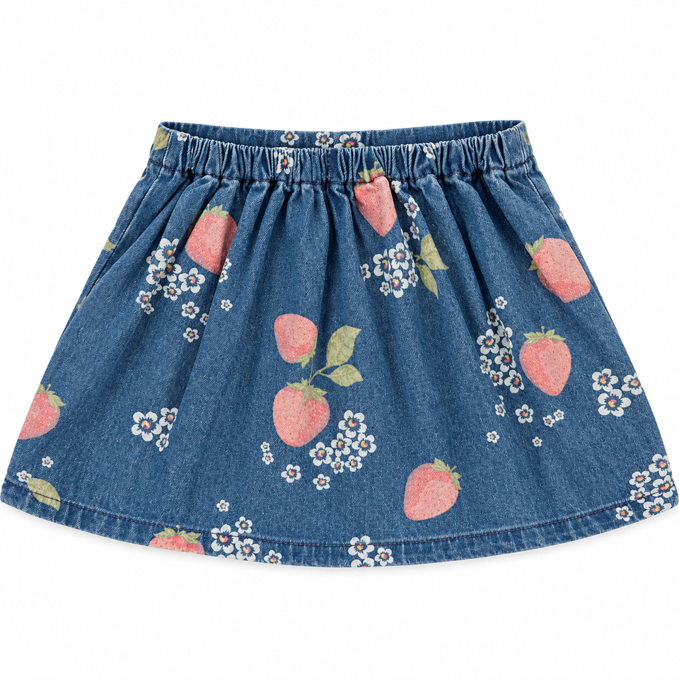 DenimCutie – Vrolijk & Comfortabel – Meisjesrokje van Denim met Print