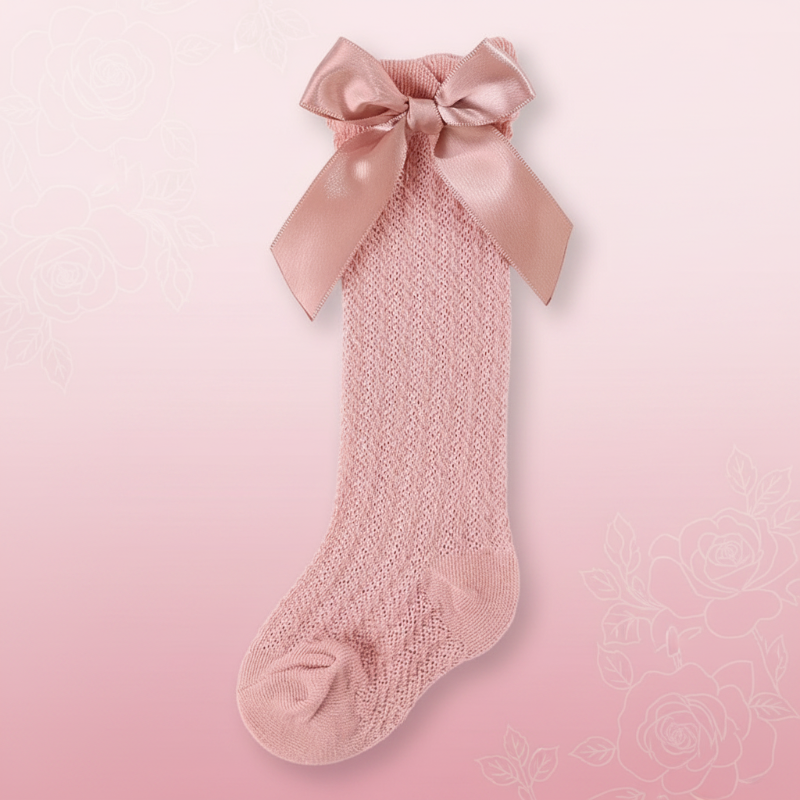 LittleCharm – Zacht & Stijlvol – Meisjes Kniekousen met Strik
