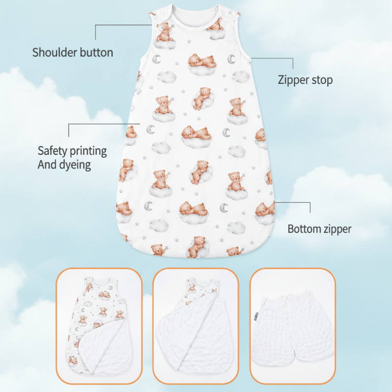 LittleDreams – Zacht & Ademend – Baby Slaapzak zonder mouwen