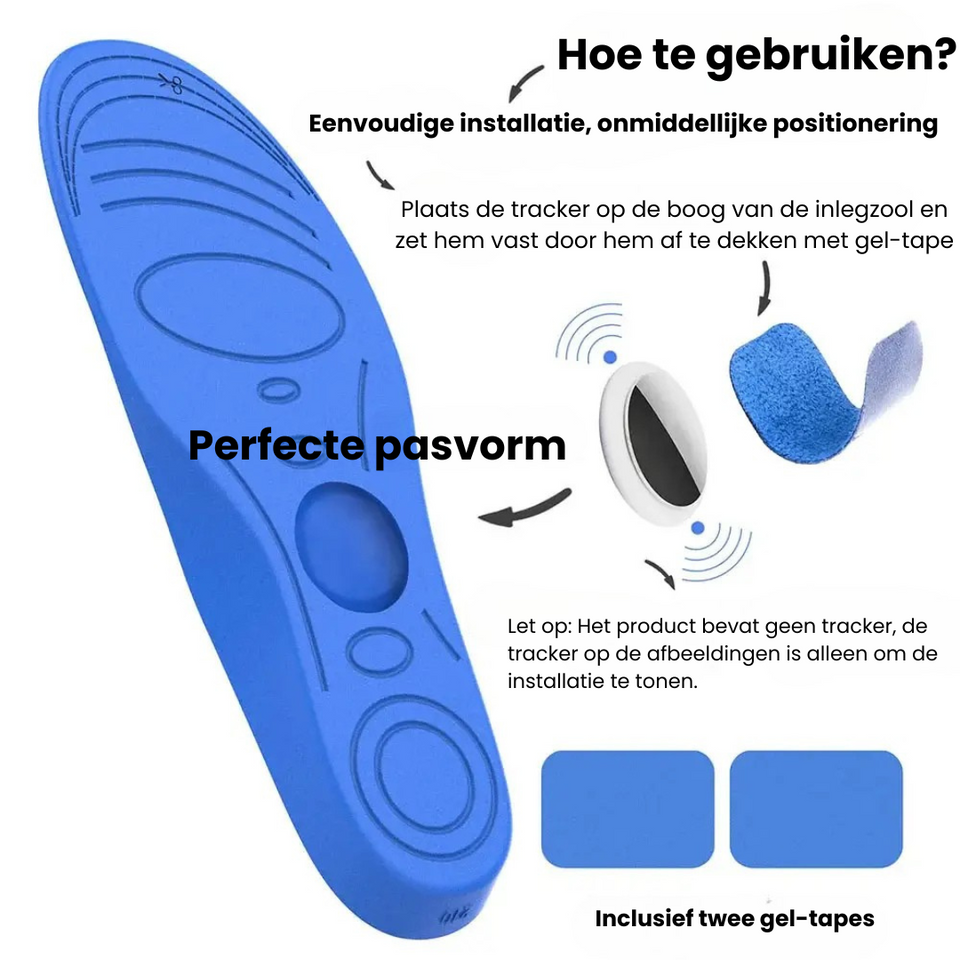SafeSteps – Gemoedsrust Voor Onderweg – Airtag Inlegzool