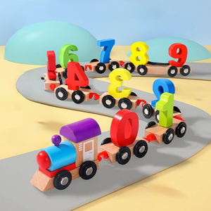 Woods™ | Leer het Alfabet & Cijfers - Houten magnetische trein