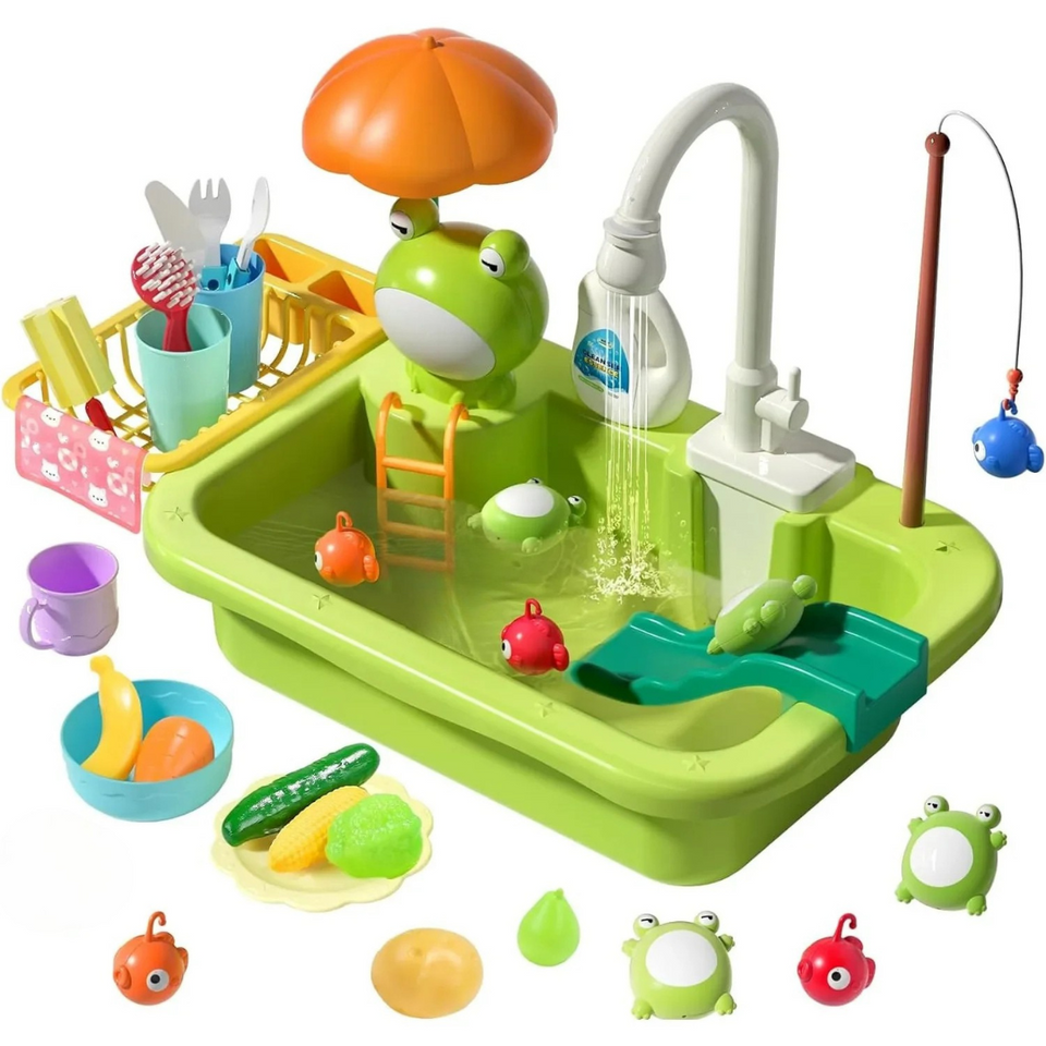 Children Kitchen – Waterpret & Leren – 2-in-1 Speelgootsteen