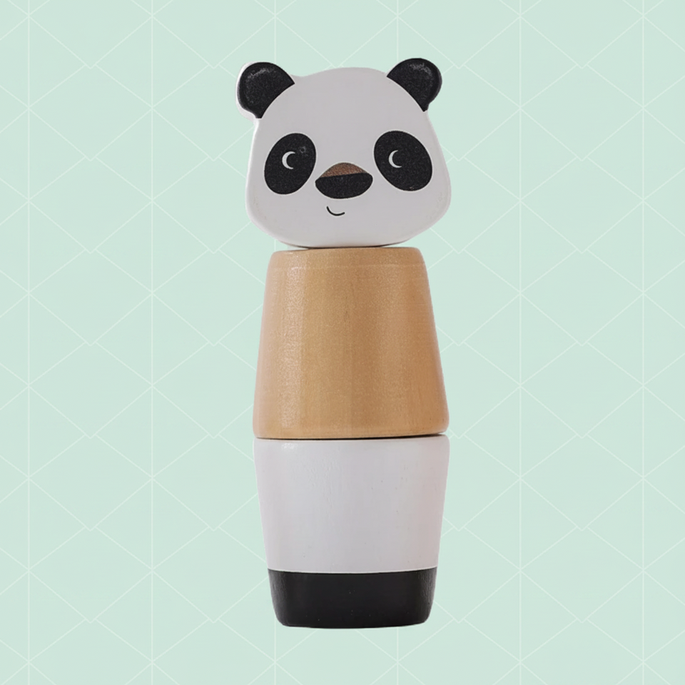 WoodyFriends – Motoriek & Plezier – Houten Dier Stapelspeelgoed