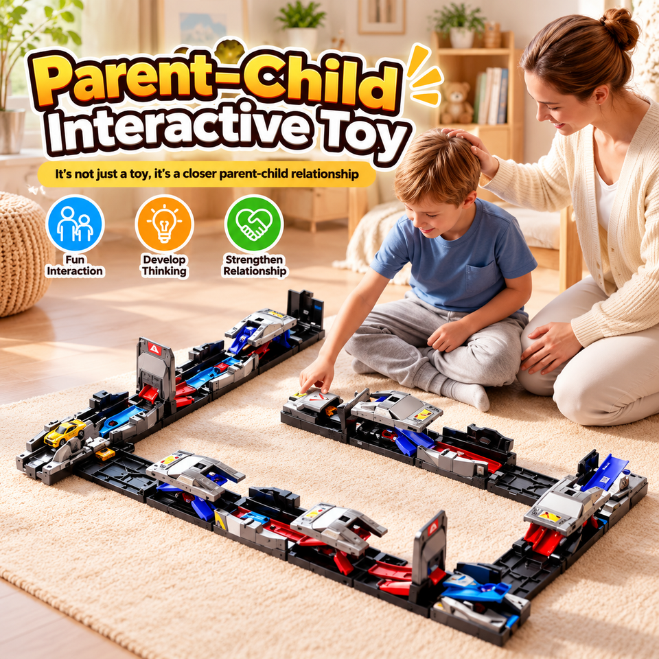TrackRush – Snel & Creatief – Flexibele Racebaan met Transformeerbare Auto’s