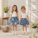 DenimCutie – Vrolijk & Comfortabel – Meisjesrokje van Denim met Print
