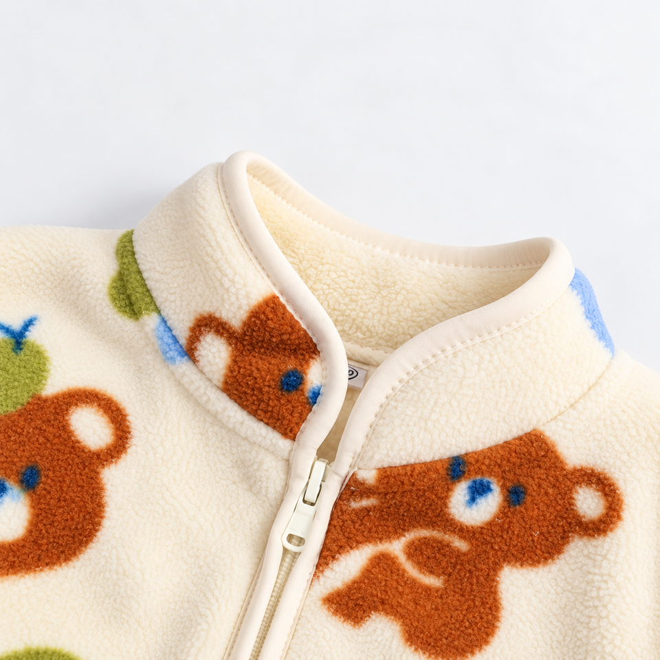 CozyFleece – Zacht & Speels – Warme Kinderjas met Cartoonprint
