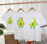 Mini Fashion™ - Matchen Met De Familie - Avocado T-shirt Wit