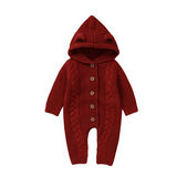SoftKnit – Warm & Schattig – Gebreid Baby Jumpsuit met Capuchon