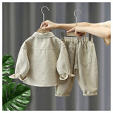 LittleExplorer – Comfortabel & Stoer – Kinderbroek & Overhemd Set