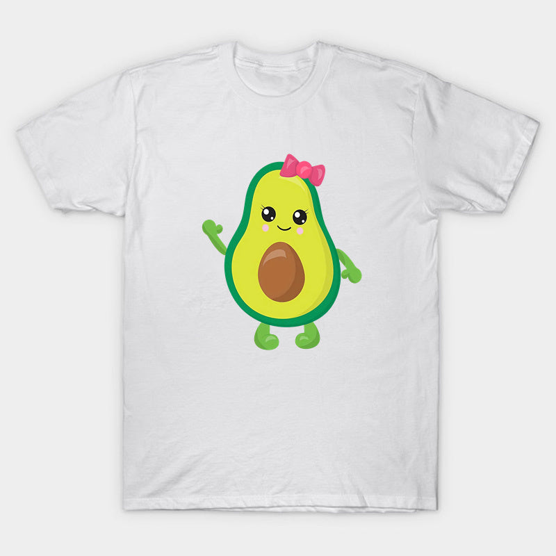 Mini Fashion™ - Matchen Met De Familie - Avocado T-shirt Wit