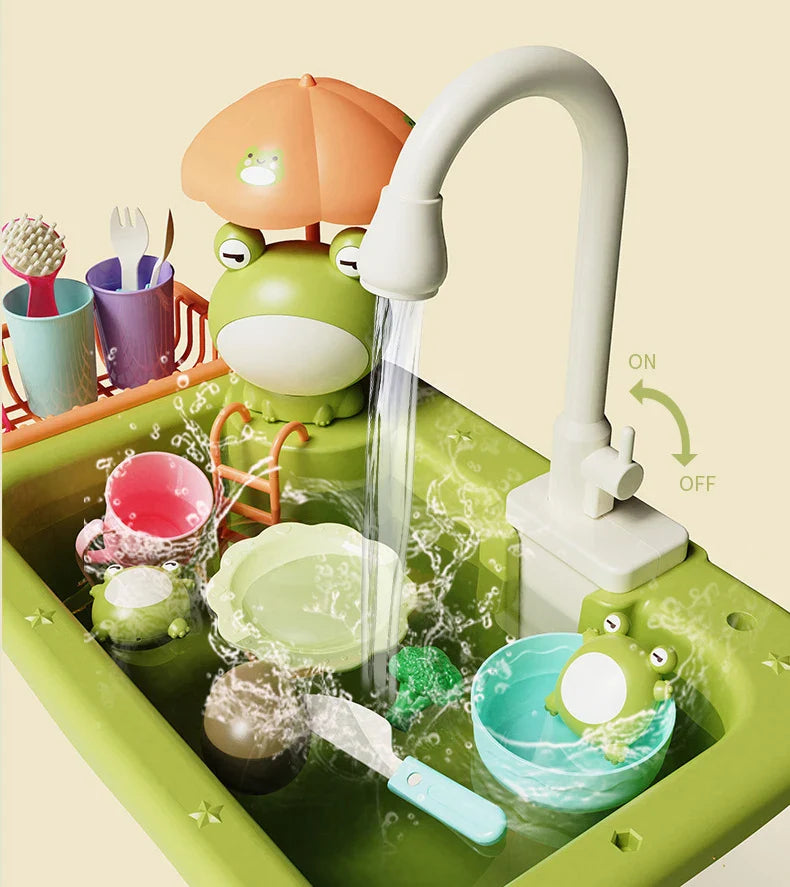 Children Kitchen – Waterpret & Leren – 2-in-1 Speelgootsteen