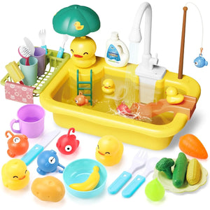 Children Kitchen – Waterpret & Leren – 2-in-1 Speelgootsteen