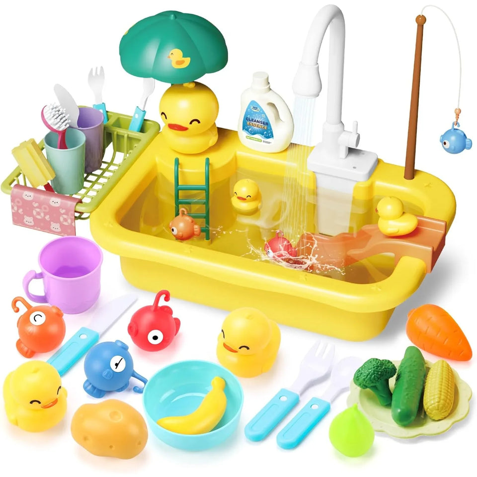 Children Kitchen – Waterpret & Leren – 2-in-1 Speelgootsteen