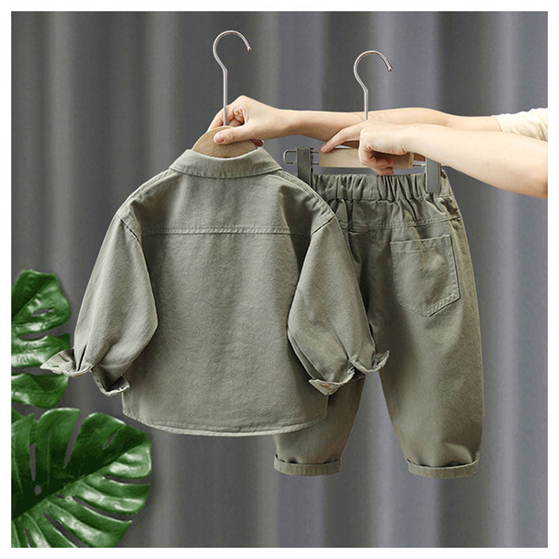 LittleExplorer – Comfortabel & Stoer – Kinderbroek & Overhemd Set