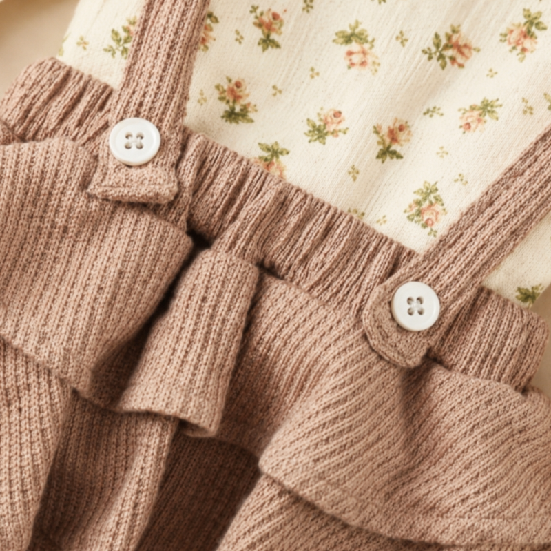 SweetPea – Baby Meisjes Outfit Met Ruffle En Bloemenprint