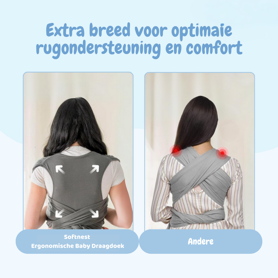 SoftNest - Comfortabel, Ademend & Veilig - Ergonomische Baby Draagdoek