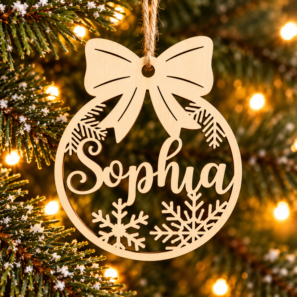 ChristmasName – Persoonlijk & Feestelijk – Houten Kersthanger met Naam