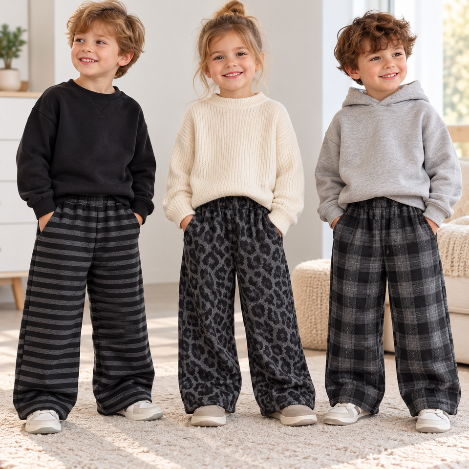 CozyPants – Warm & Comfortabel – Fleece Kinderbroek met Wijde Pijpen