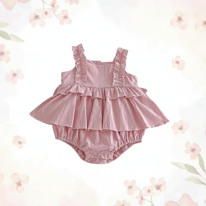 TinyBloom – Schattig & Zacht – Baby & Peuter Jurkje met Ruches