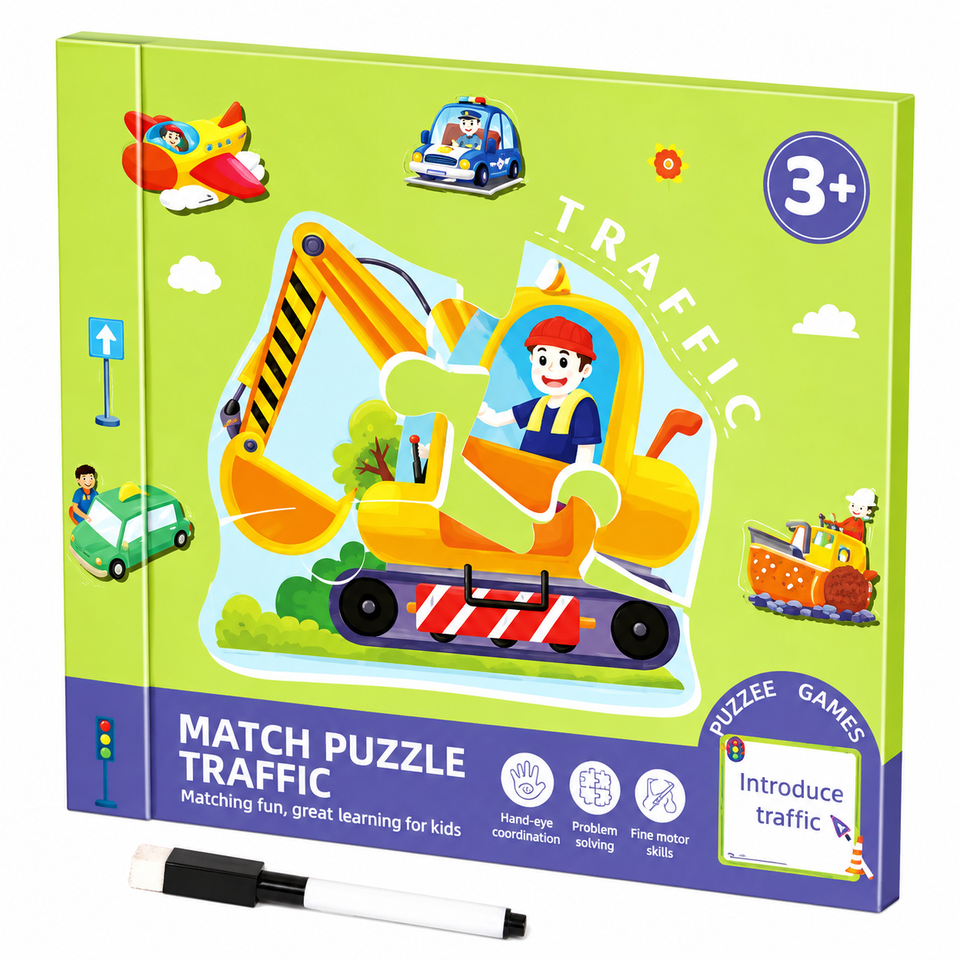 SmartMatch – Speels & Leerzaam – Magnetisch 2-in-1 teken- en puzzelboek