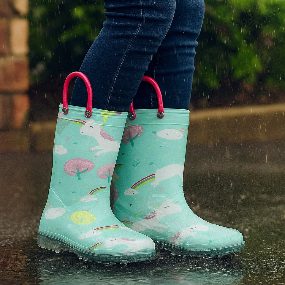 RainySteps – Gemakkelijk & Waterdicht – Regenlaarzen met Print & lus