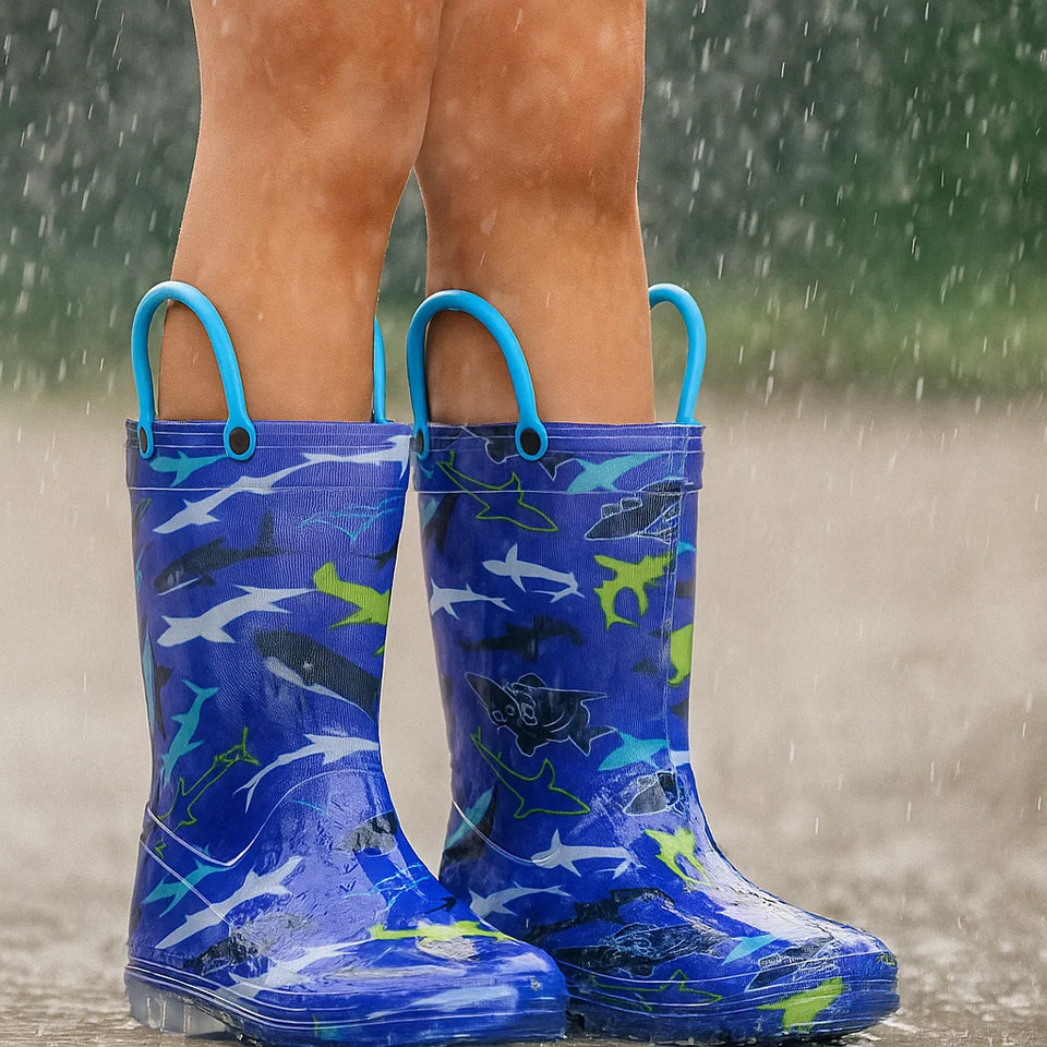 RainySteps – Gemakkelijk & Waterdicht – Regenlaarzen met Print & lus