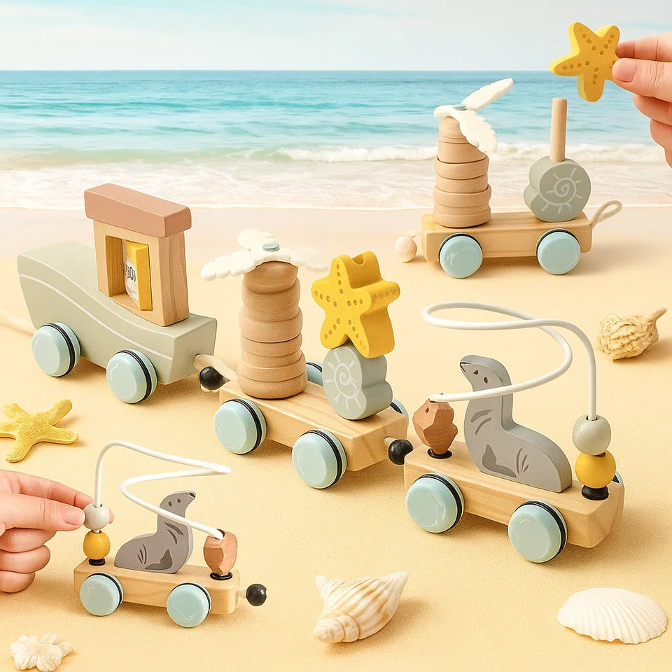 HappyTrain – Montessori & Fun – Houten Treinset