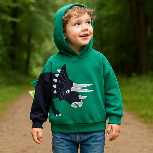 DinoStyle – Warm & Ademend – Hoodie met Triceratops Print