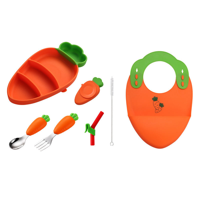 MiniMeal – Veilig & Antislip – Siliconen Peuterbord Set met Bestek