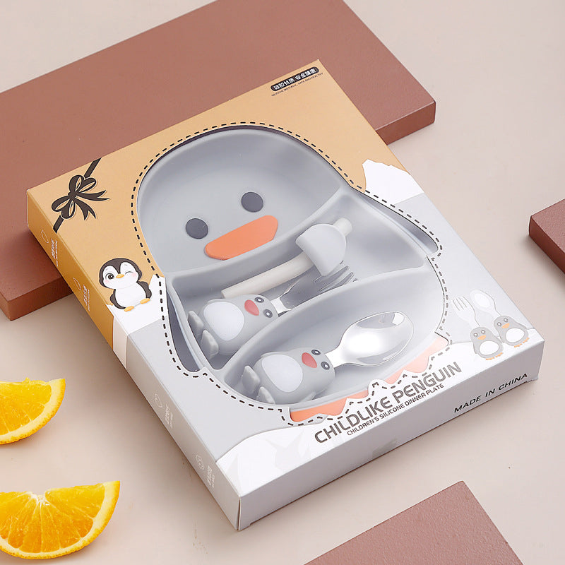MiniMeal – Veilig & Antislip – Siliconen Peuterbord Set met Bestek