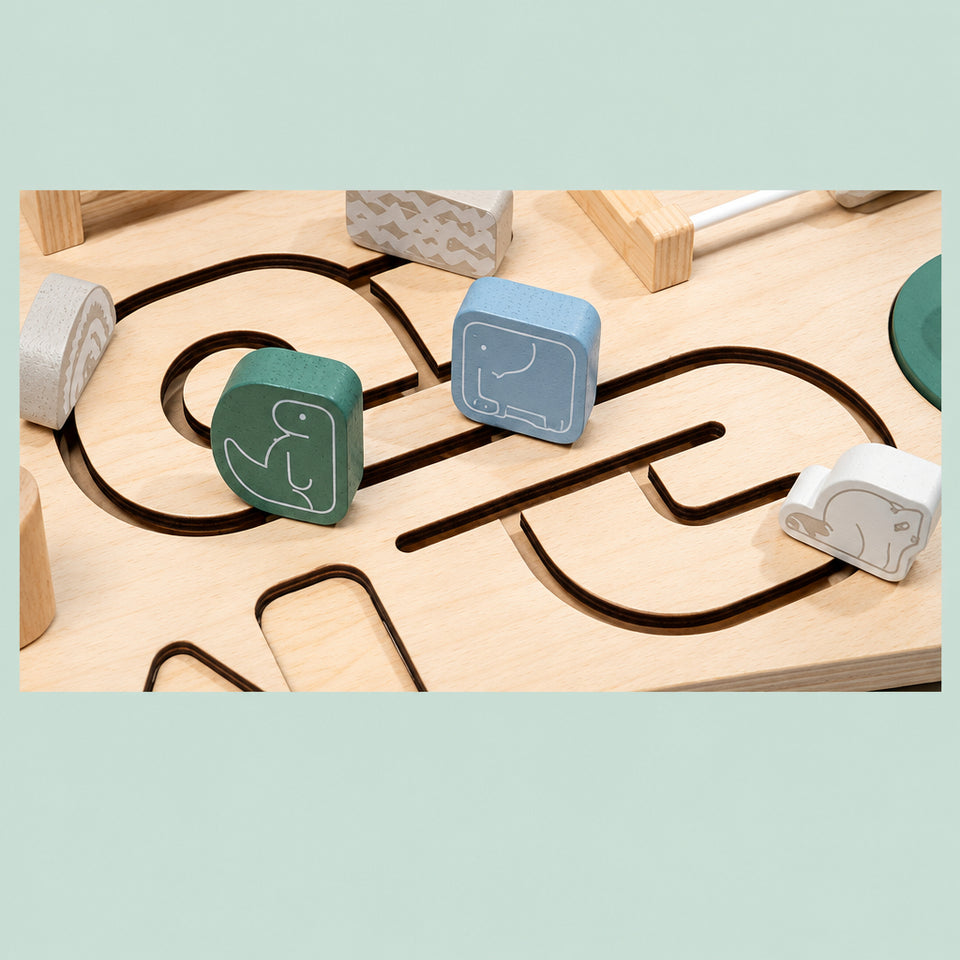 WoodMaze – Speels & Leerzaam – Houten Activiteitentafel met Kralenlabyrint