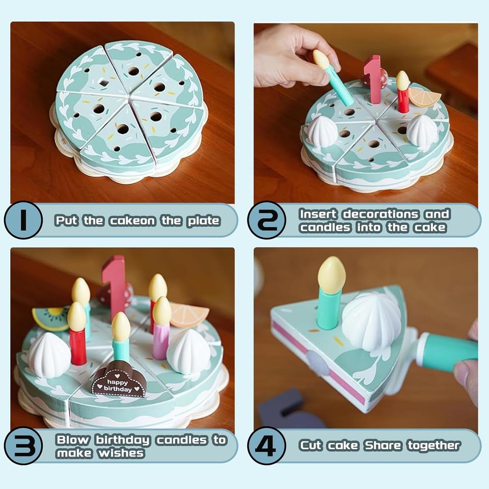 TinyChef – Leerzaam & Leuk – Houten Keukenset met Taart en Accessoires