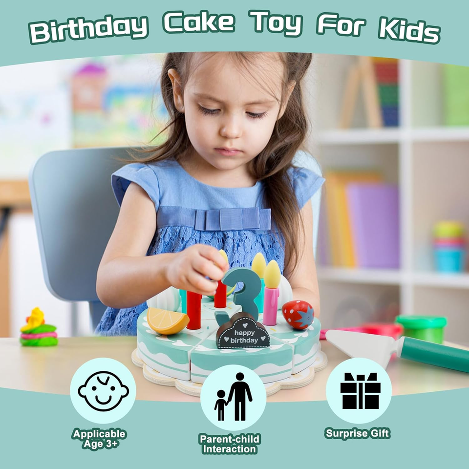 TinyChef – Leerzaam & Leuk – Houten Keukenset met Taart en Accessoires