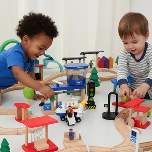Woods – Stijlvol & Educatief – Houten Openbaar Vervoer Speelset