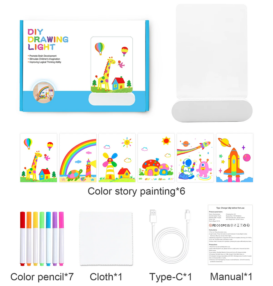 DrawingLight - Verlichte Fantasieën - Tekenbord met LED