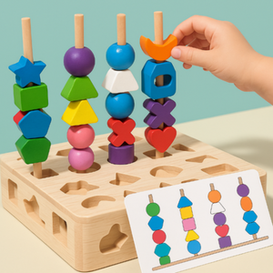 Woods™ - Stimuleer Creativiteit & Verbeter Vaardigheden - Kleurrijke Montessori Puzzelset