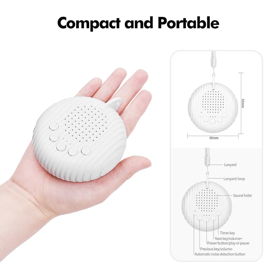 SleepEase – Rust & Reistijd – White Noise Geluidsmachine voor Baby's