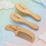 Personalized Hairbrush – Zacht & Uniek – Gepersonaliseerde Baby Haarborstel Set