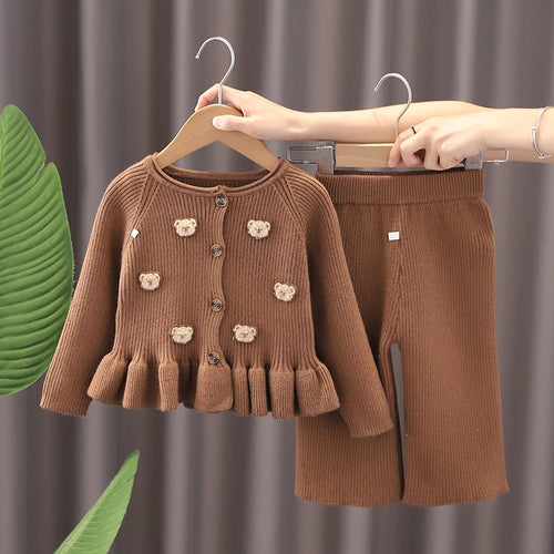 Mini Fashion™ - Tweedelige Winter Set met Beertjes